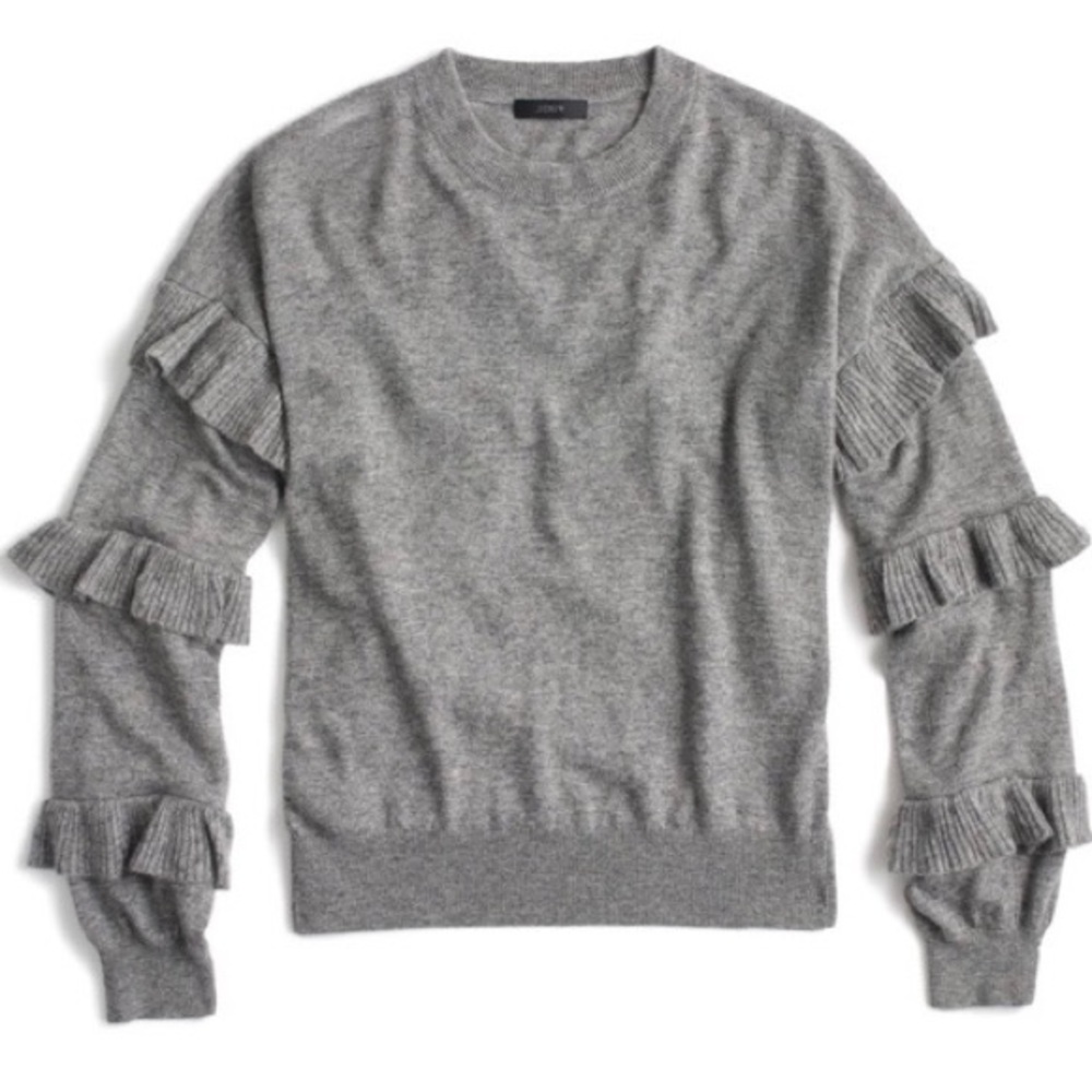 J. CREW fab ruffle-sleeve sweater 💃